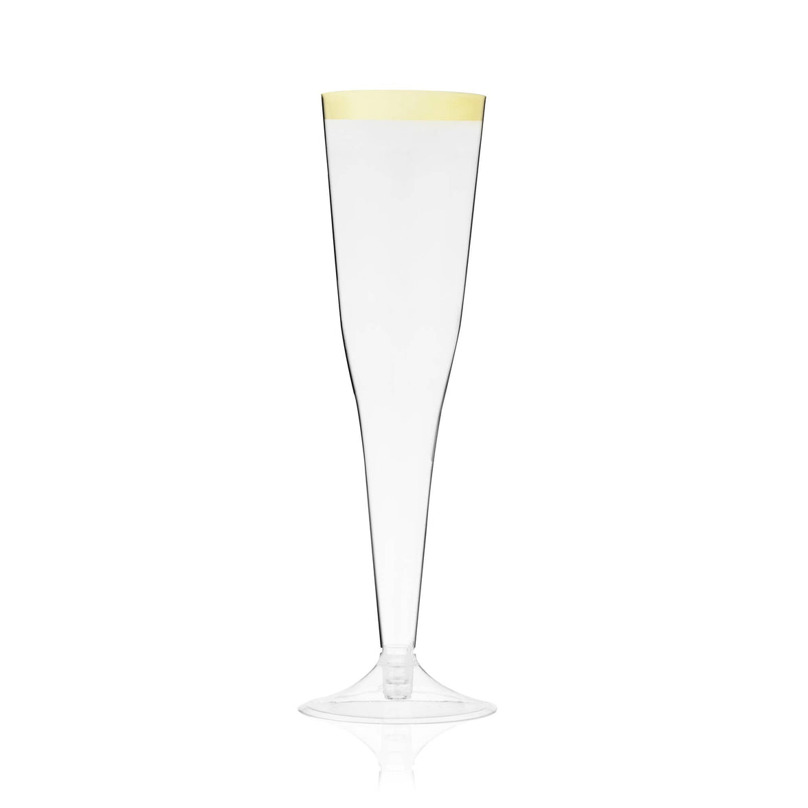 Disposable Gold Rimmed Champagne Flutes - Pack of 12