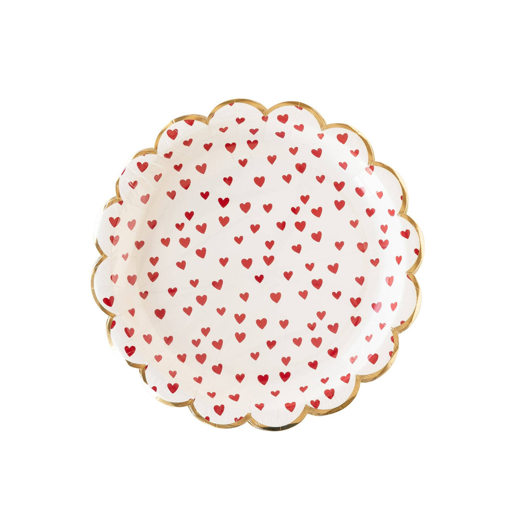 Tiny Red Hearts Paper Plates - 8CT