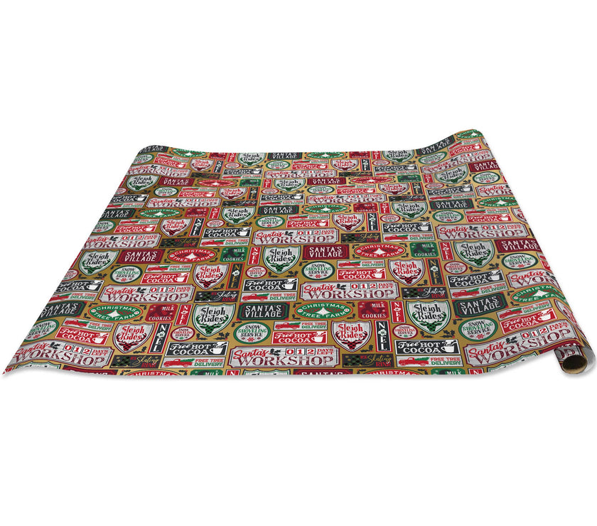 Santa Signs Gift Wrap Jumbo Roll