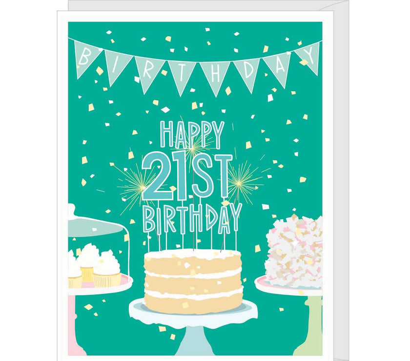 Number Twenty First 21st Birthday Card