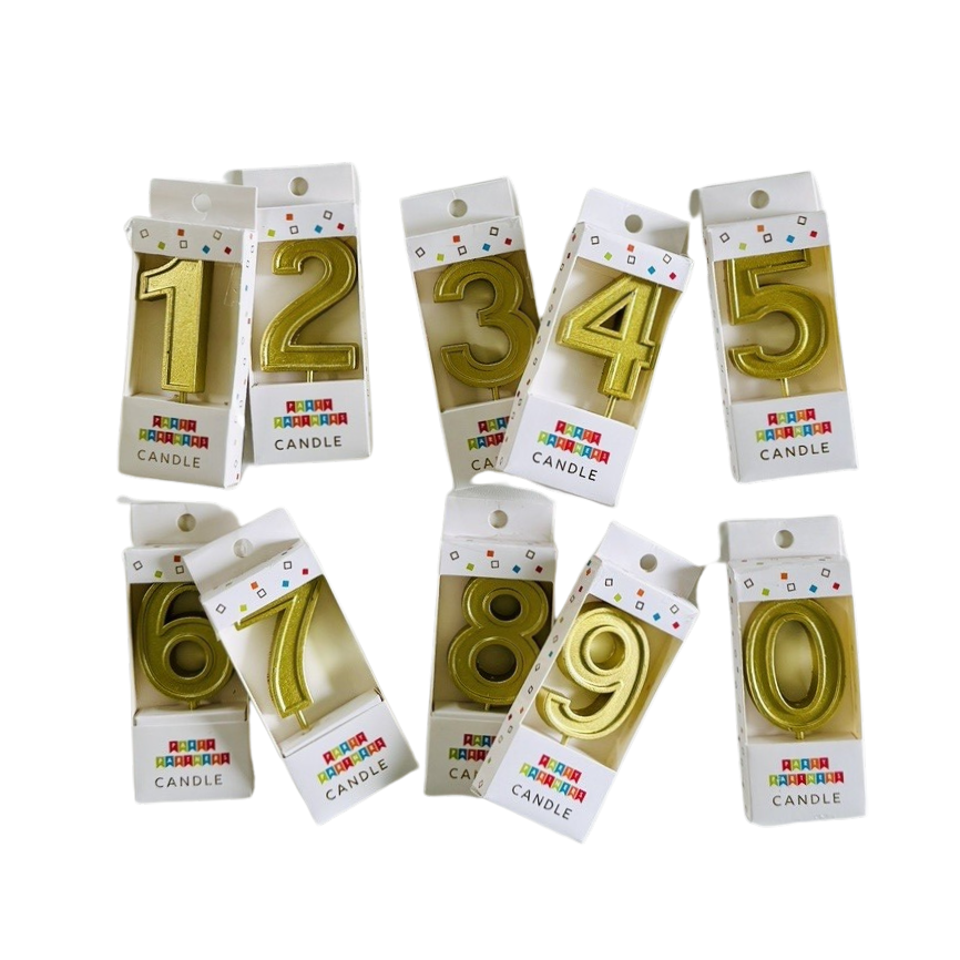 Gold Number Candle