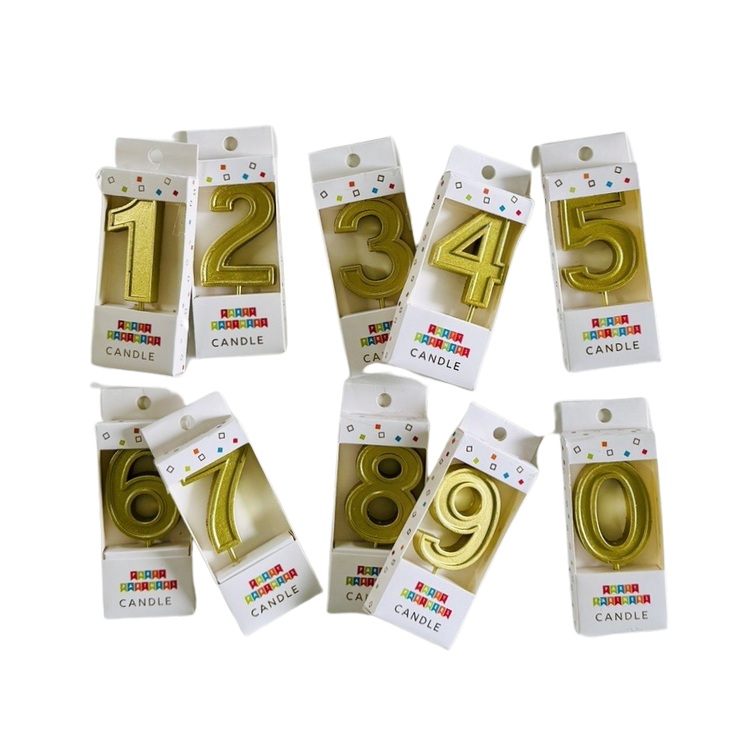 Gold Number Candle