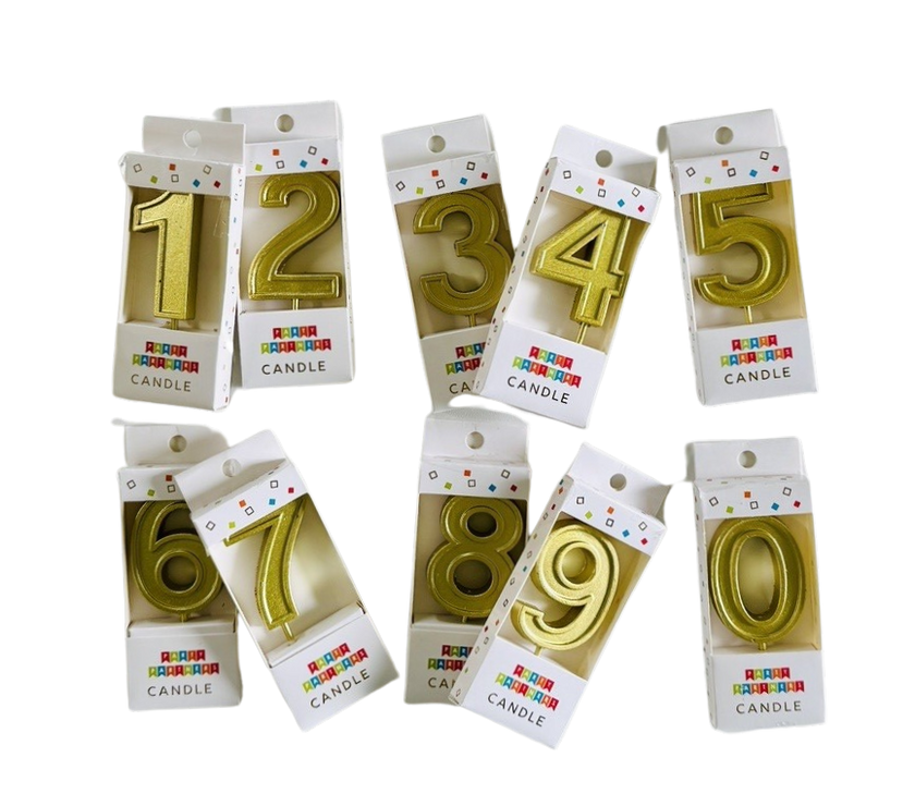 Gold Number Candle