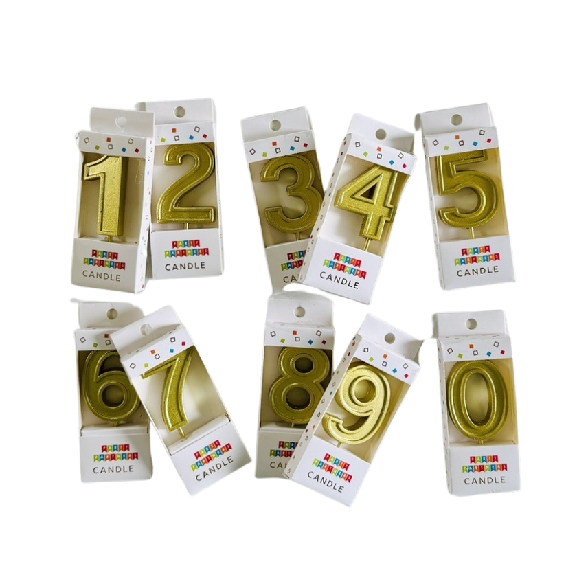 Gold Number Candle