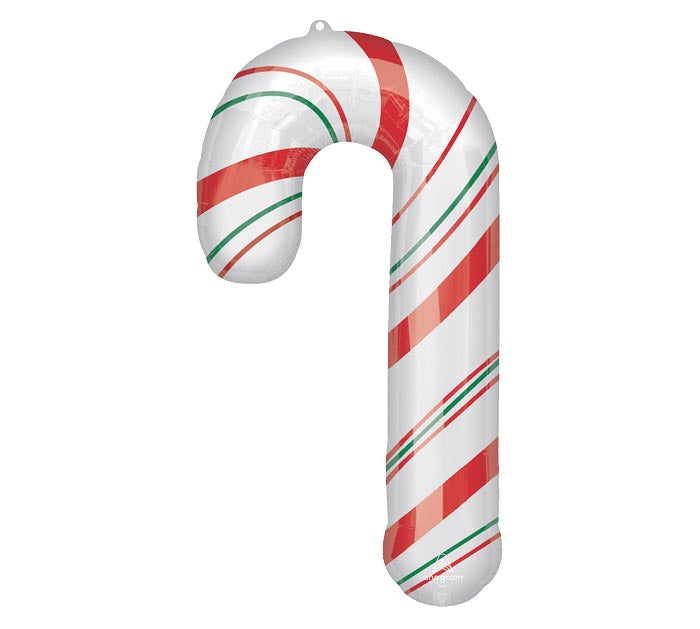 Candy Cane Shape 37" Mylar Balloon
