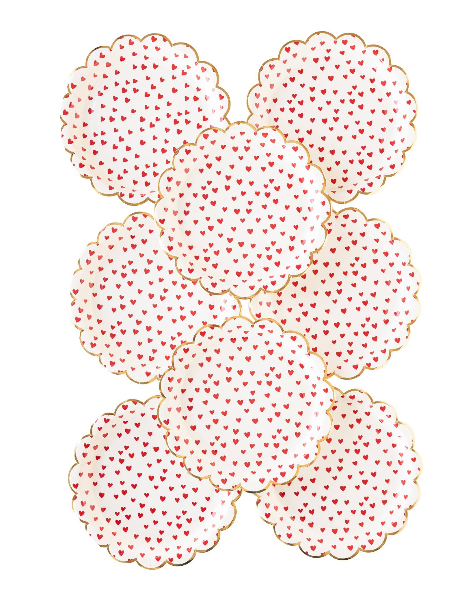 Tiny Red Hearts Paper Plates - 8CT
