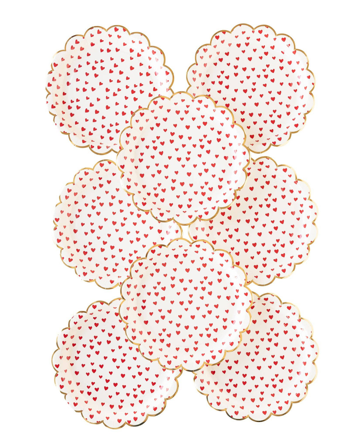 Tiny Red Hearts Paper Plates - 8CT