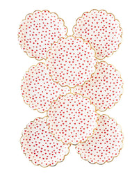 Tiny Red Hearts Paper Plates - 8CT