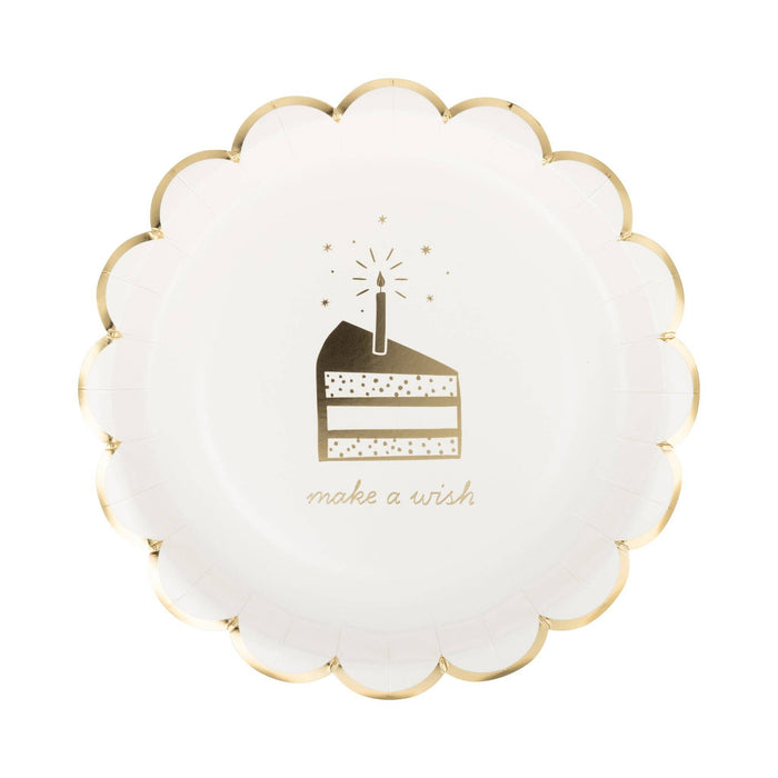Make a Wish Cake 9" Plates - 8CT