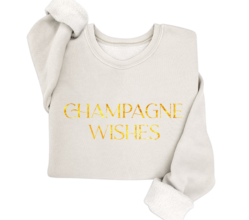 Champagne Wishes Gold Foil Sweatshirt