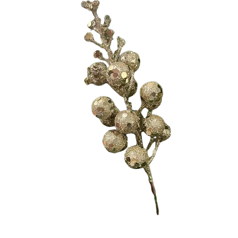 Champagne Metallic Berry Sprig