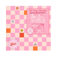 Pink Party Chandelier - iridescent foil 16"x12" fringe