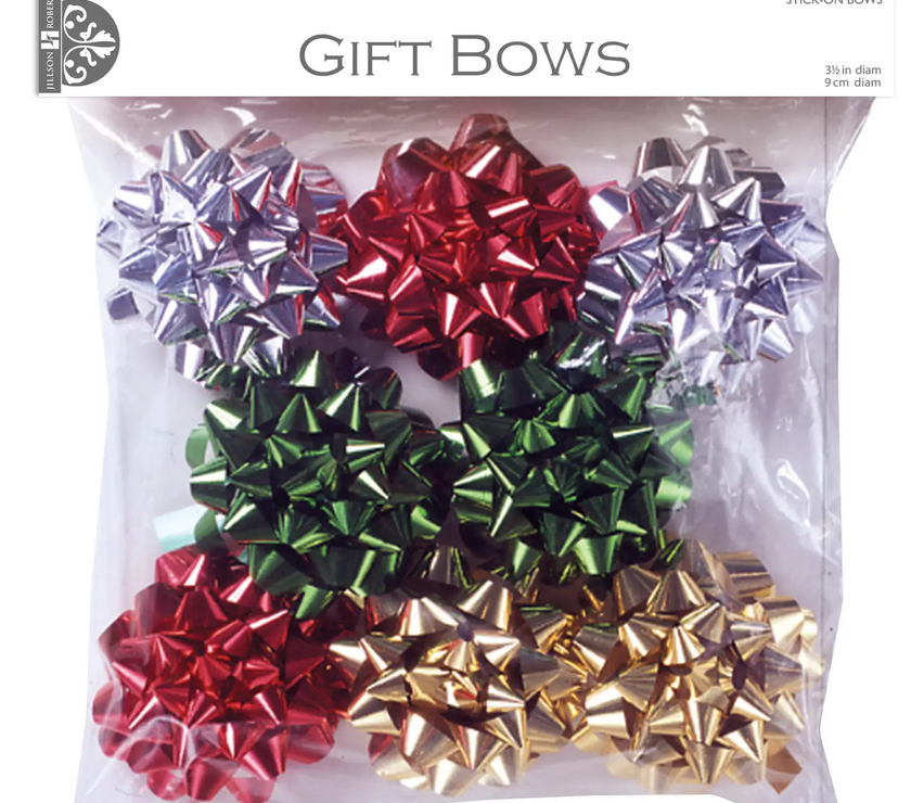 Festive Metallic Bow Assortment 8CT
