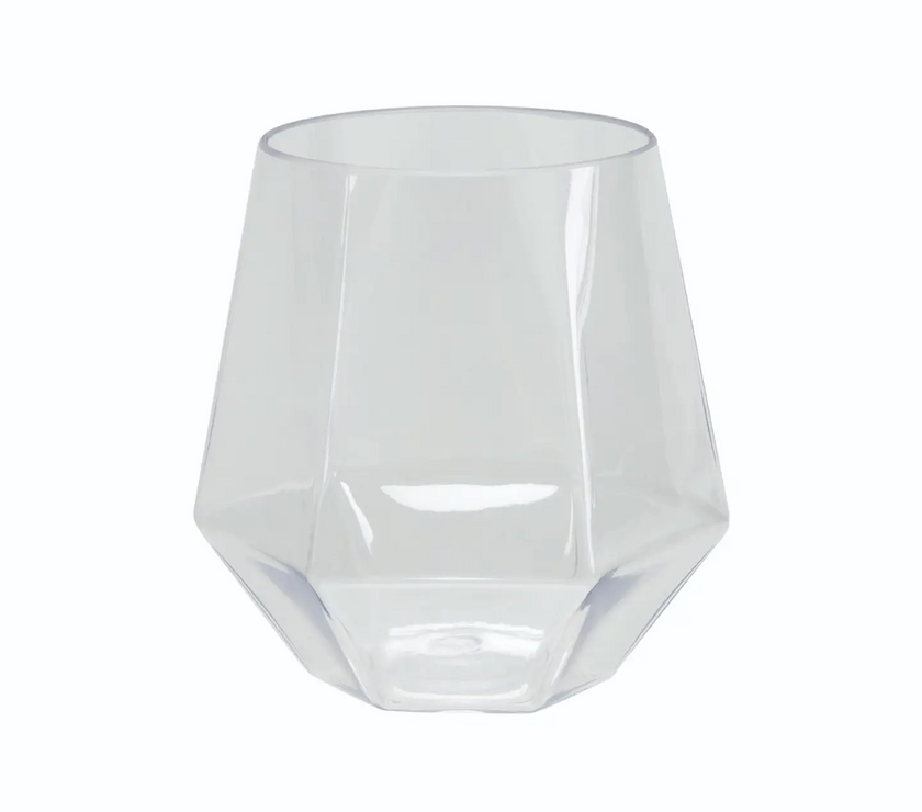 Upscale Hex Clear 12 Oz. Plastic Wine Goblets 6CT