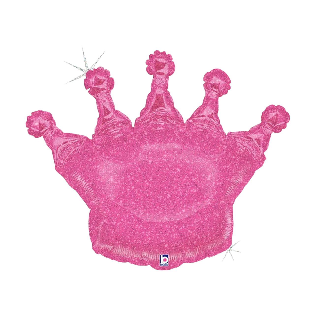 36" Holographic Glittering Crown - Pink Foil Balloon