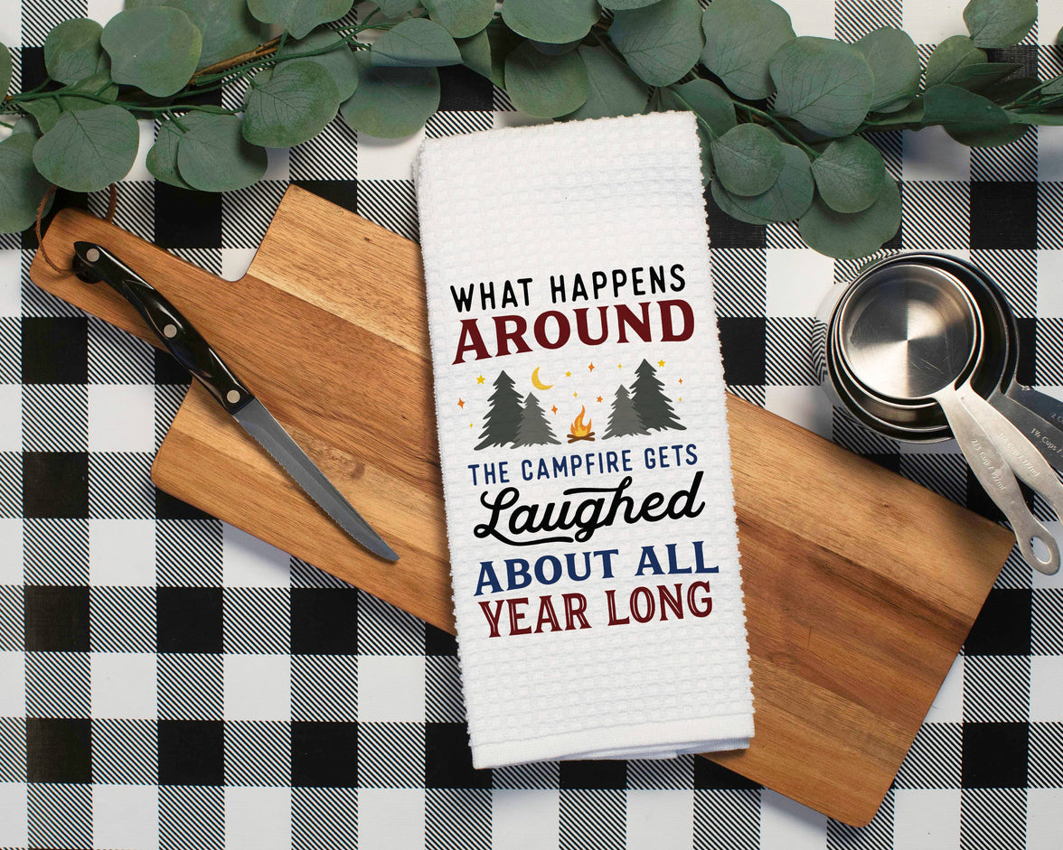 Funny RV Camping Tea Towel