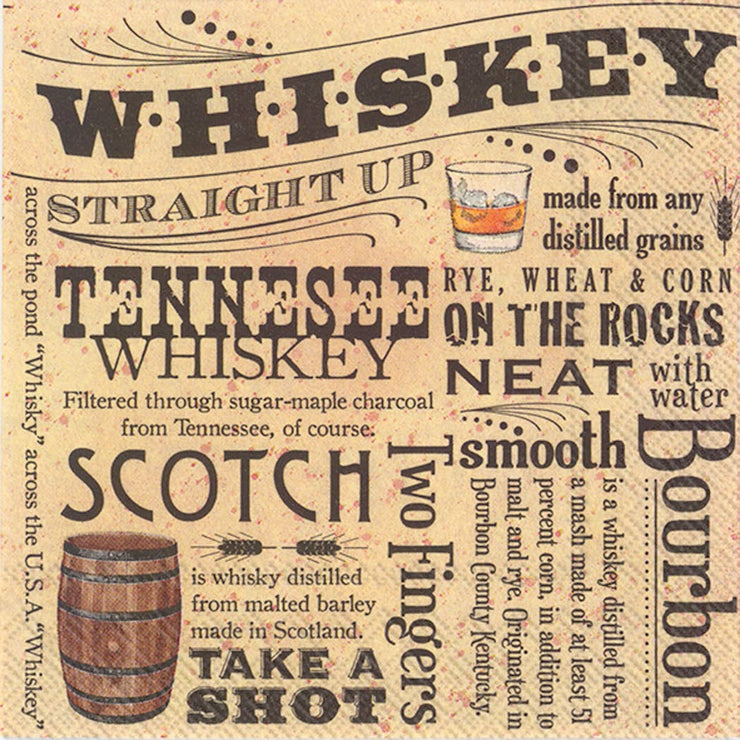 Whiskey Themed Cocktail Napkins - 20CT