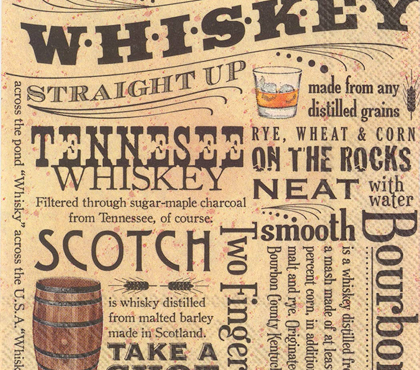 Whiskey Themed Cocktail Napkins - 20CT
