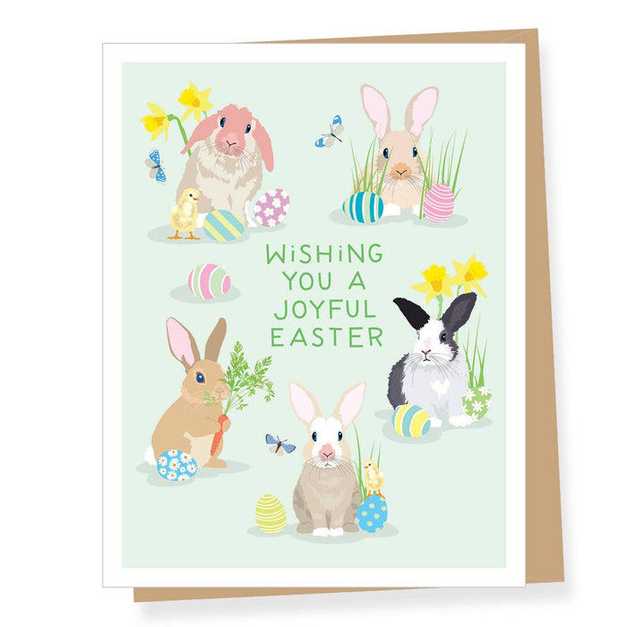 Spring Bunnies & Eggs Easter Card