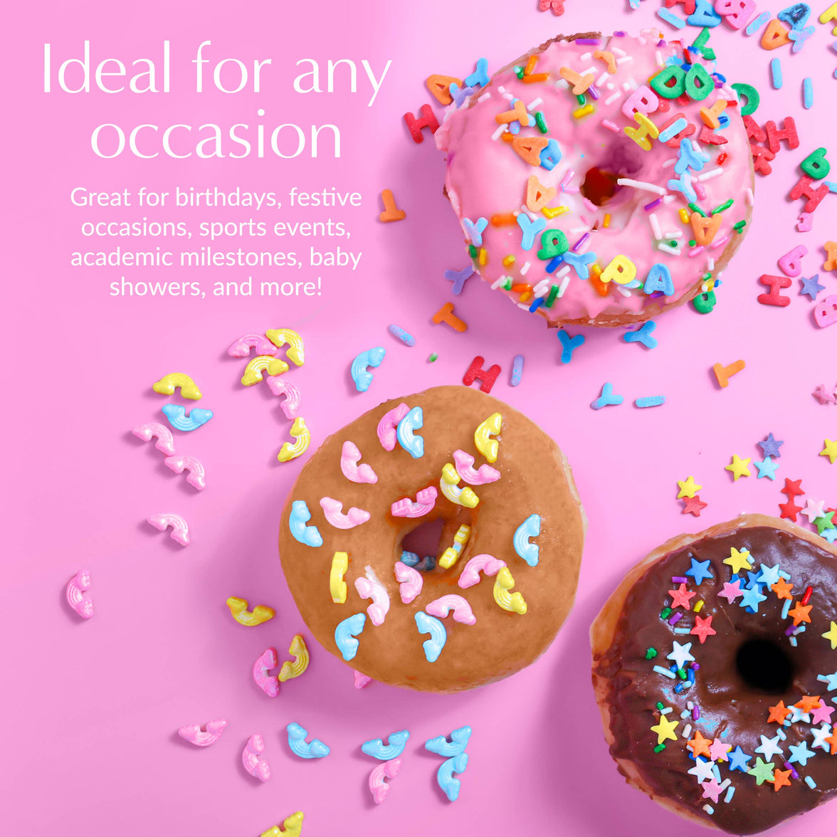Sprinklemania Happy Birthday Alphabet Sprinkles - 3.5oz Cube