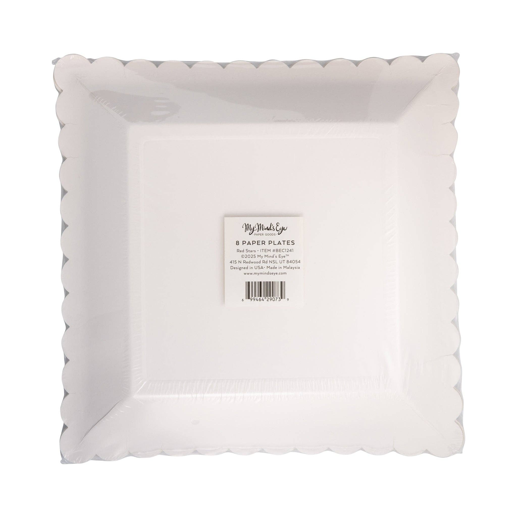 Large Red Star Plates - 8CT