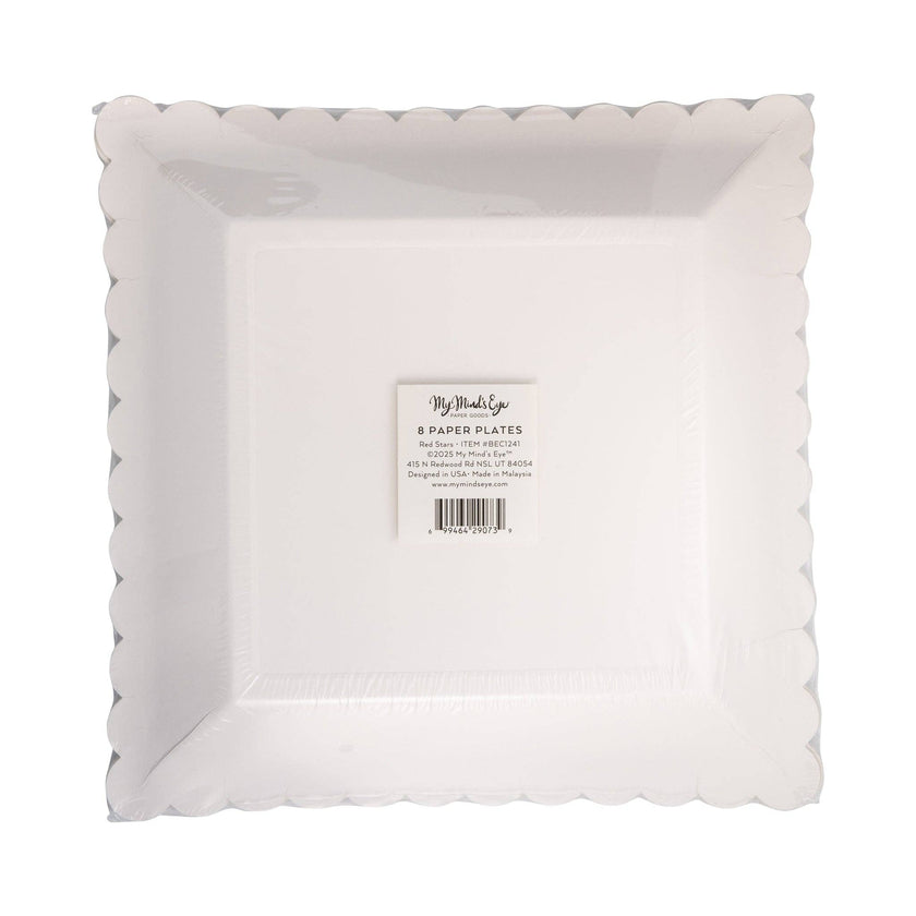 Large Red Star Plates - 8CT