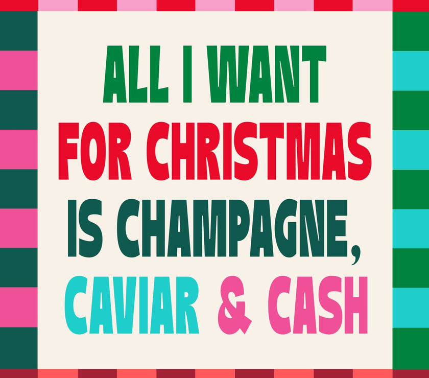 Champagne Caviar and Cash Christmas Cocktail Napkins -  20CT