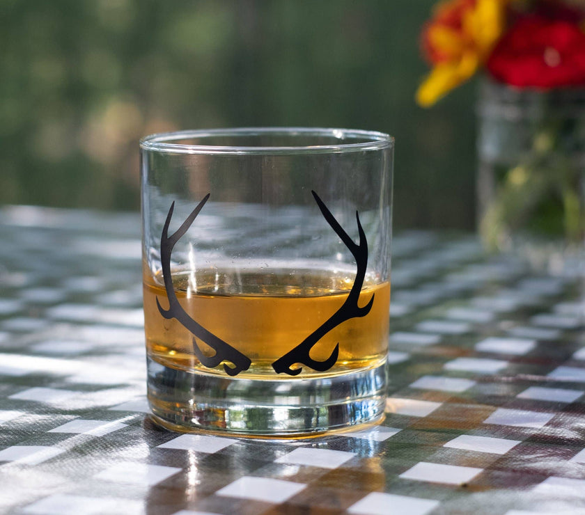 Antler Matte Black Rocks Glass - 11 OZ