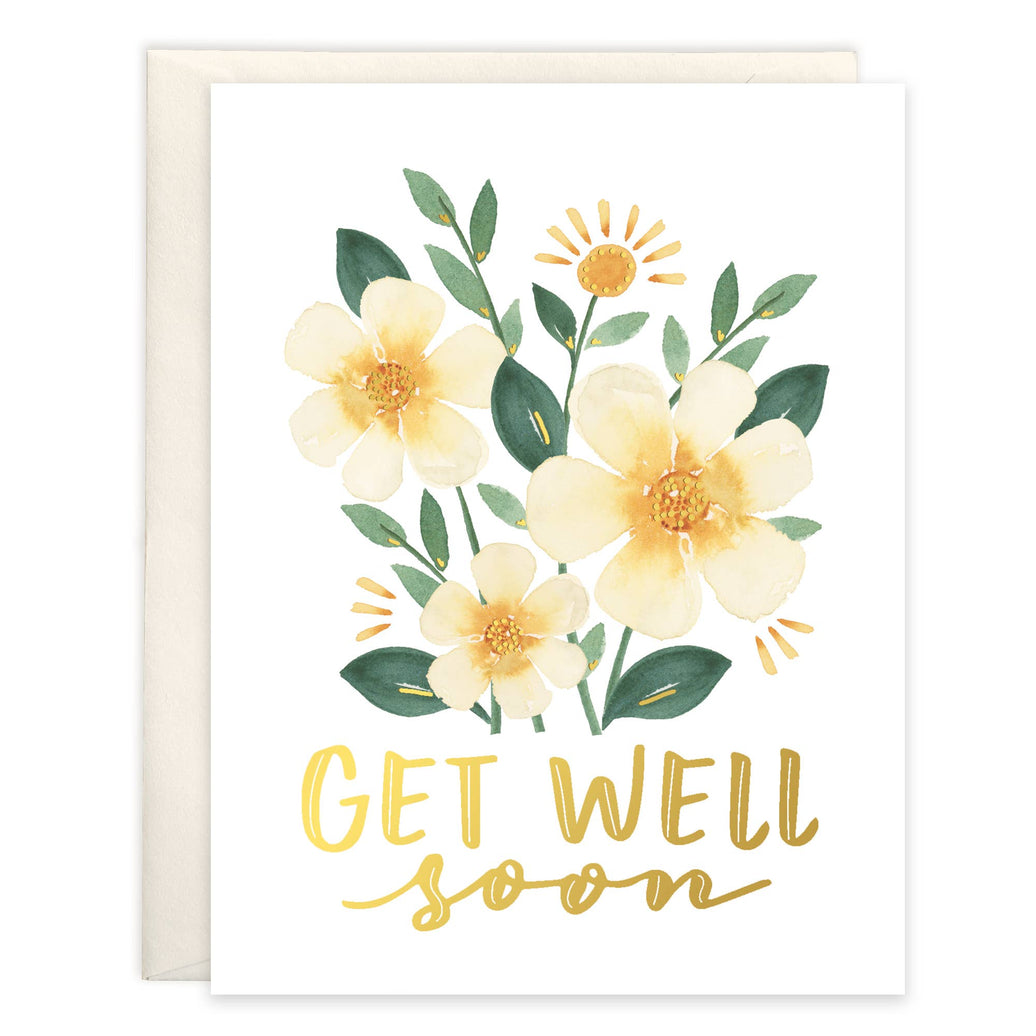 Get Well Greeting Card - Sunny Flowers