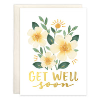 Get Well Greeting Card - Sunny Flowers