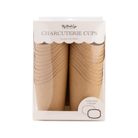 Kraft Charcuterie Cups with Sticker Labels - 24CT