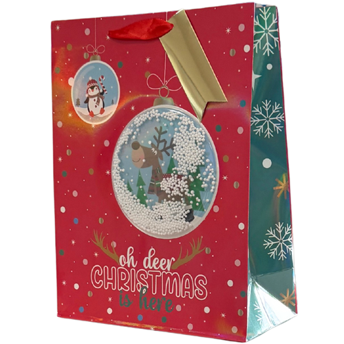Snowglobe Reindeer Large Gift Bag