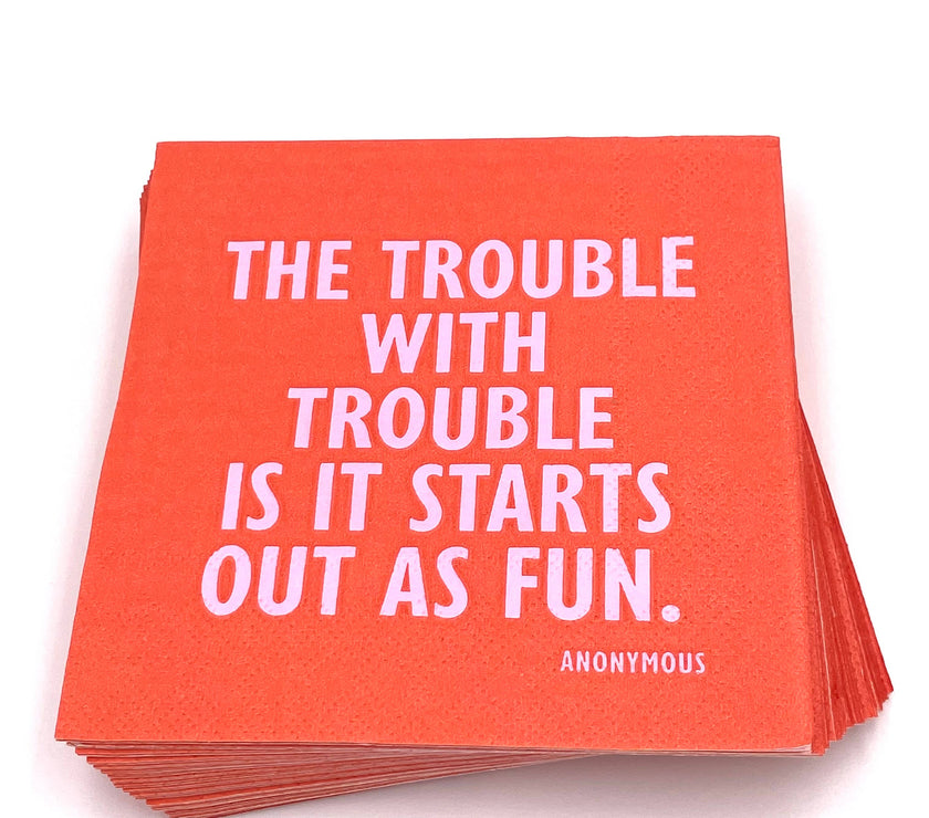 Festive Cocktail Funny Napkins | The Trouble With Trouble - 20CT