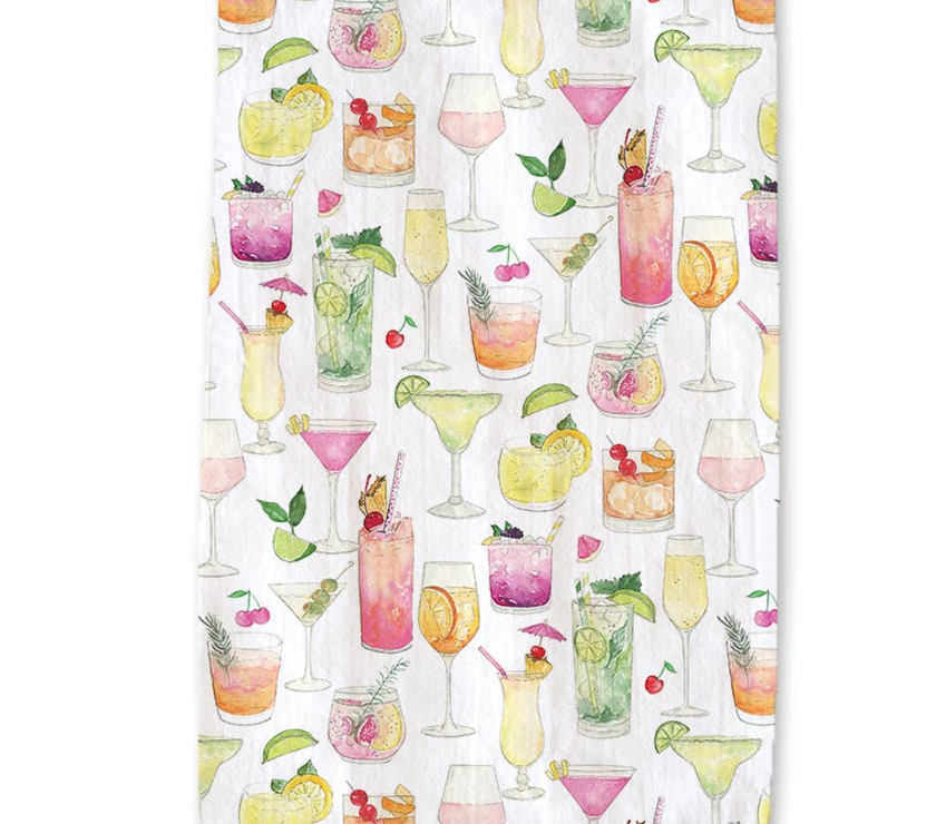 Cocktails Tea Towel