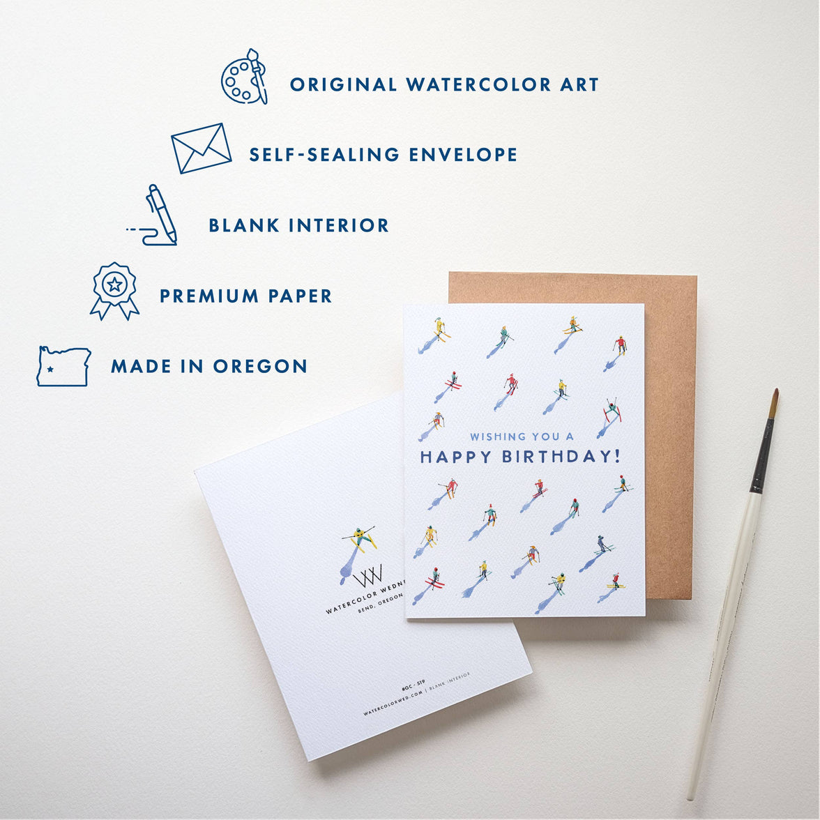 Skiing Birthday Card