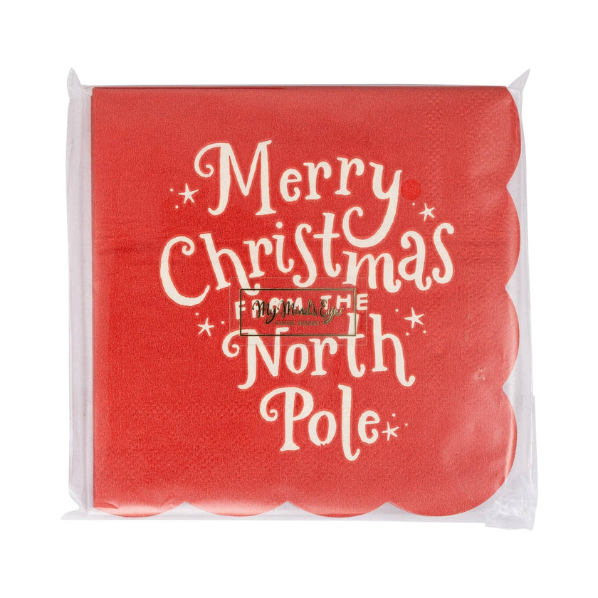 Merry Christmas North Pole Cocktail Napkins - 24CT