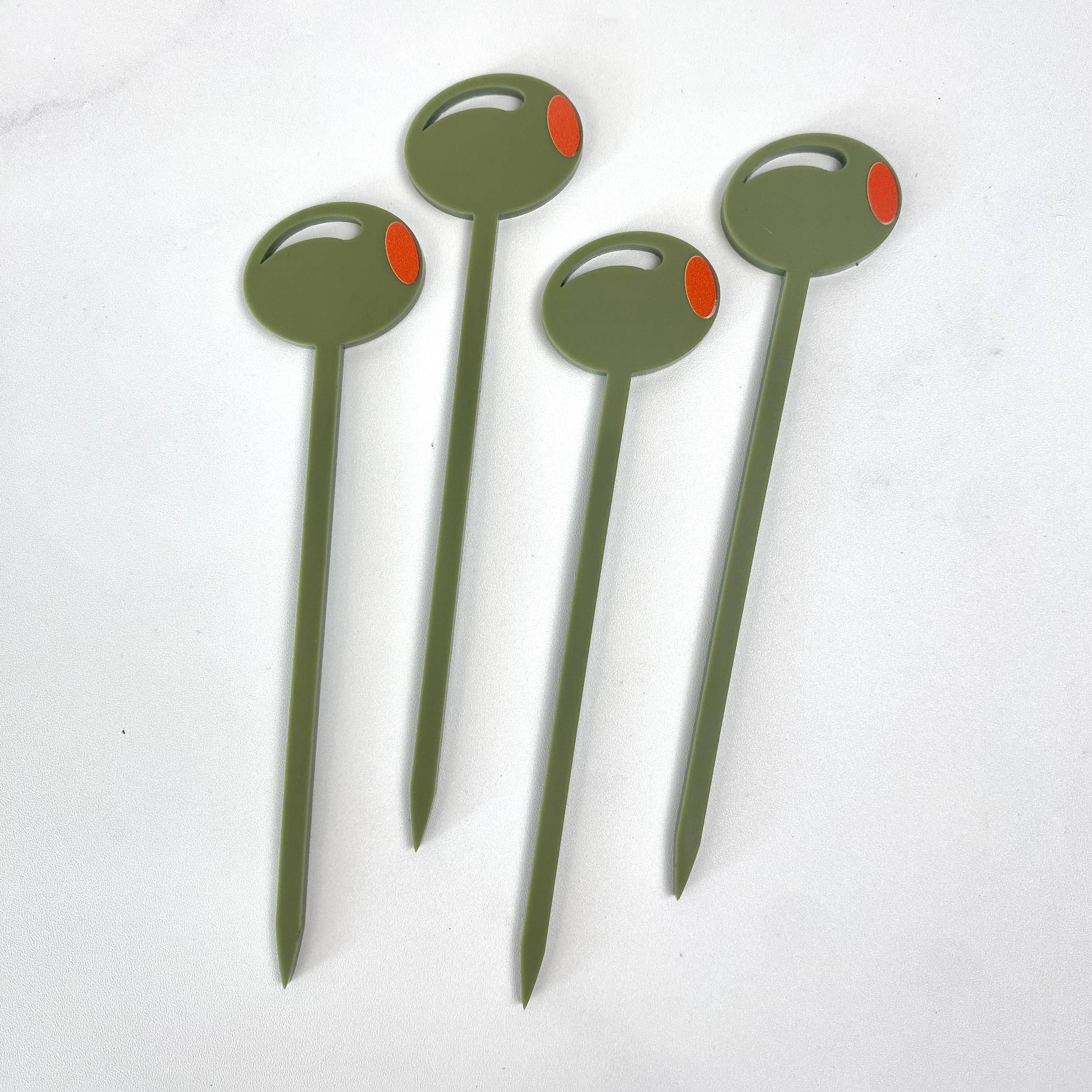 Olive Garnish Cocktail Picks: Matte Olive