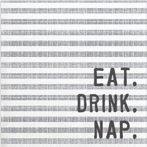 Eat Drink Nap Cocktail Napkins 20CT