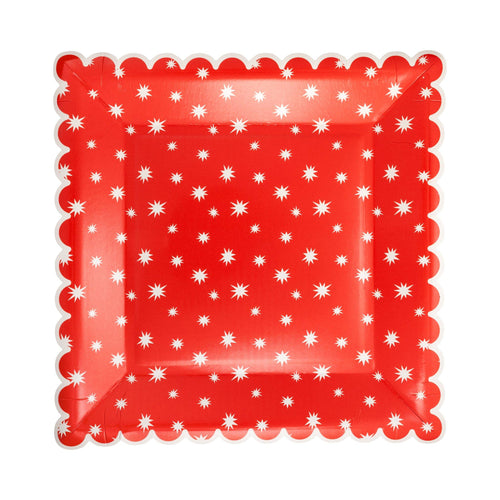 Large Red Star Plates - 8CT