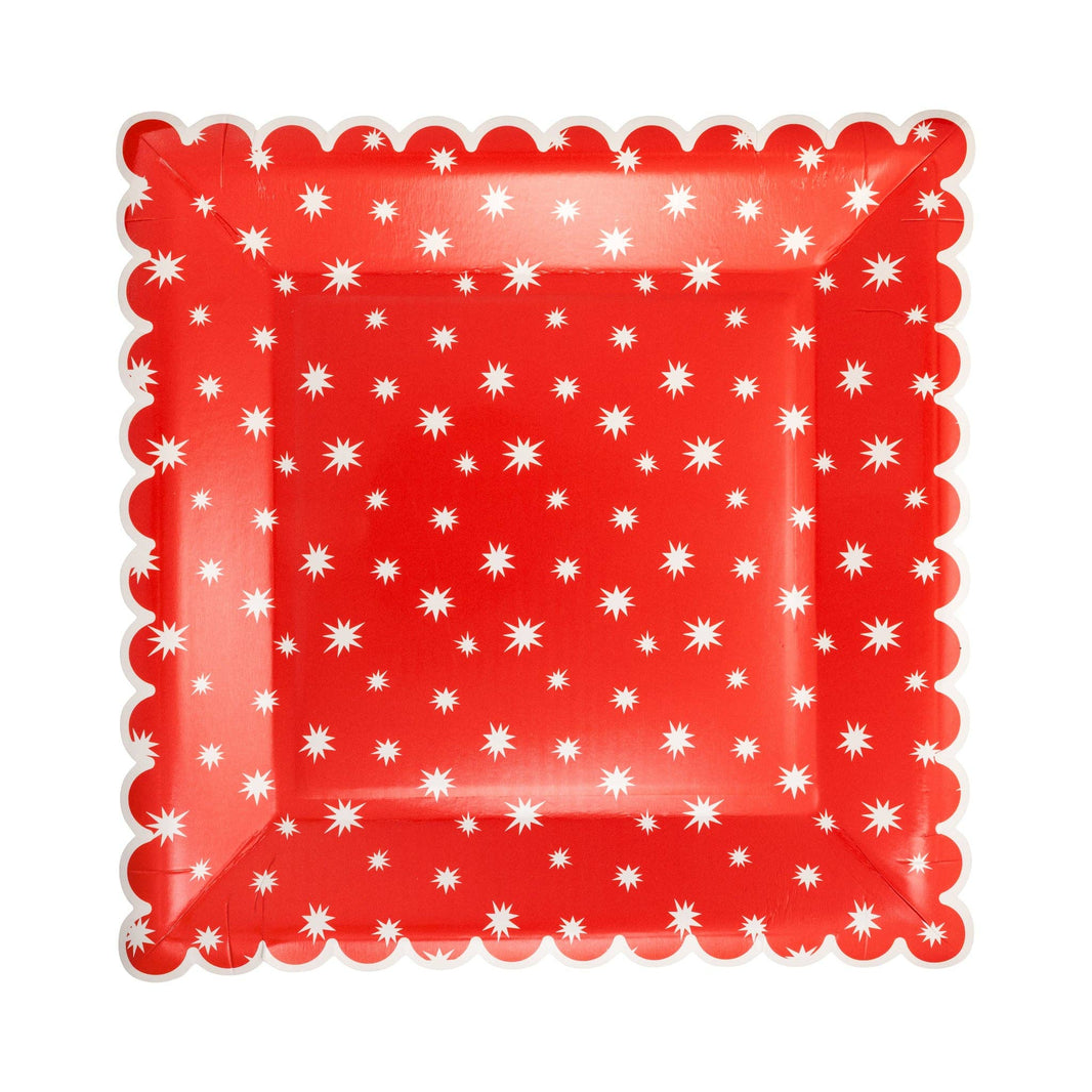 Large Red Star Plates - 8CT