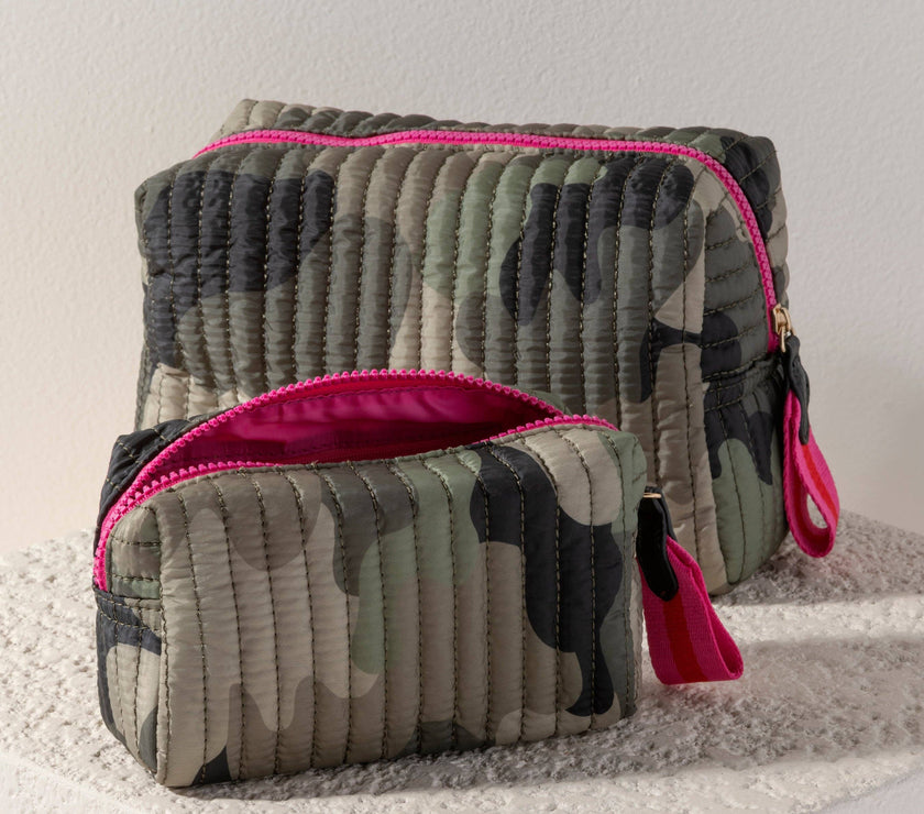 Ezra Camo Large Cosmetic Pouch