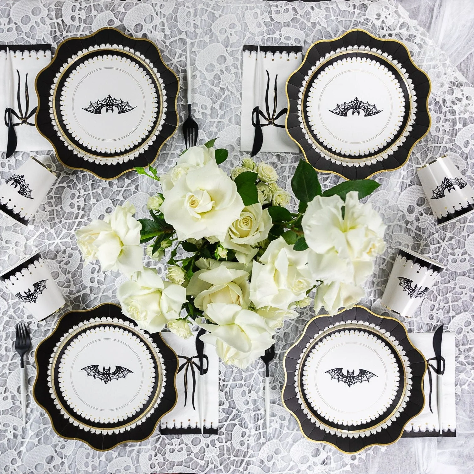 Elegant Halloween Dinner Plates 8CT