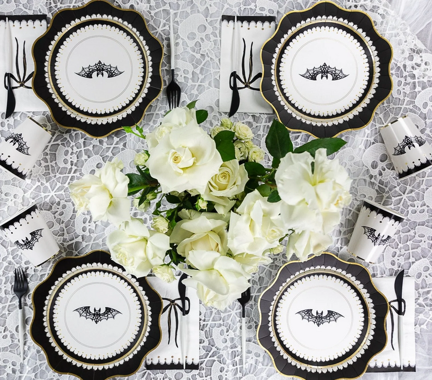 Elegant Halloween Dinner Plates 8CT