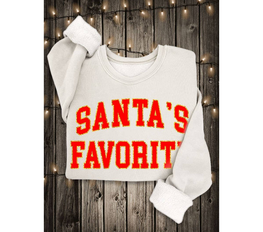 Santa's Favorite Glitter Sweatshirt