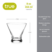 Stemless Martini Glasses Set of 4