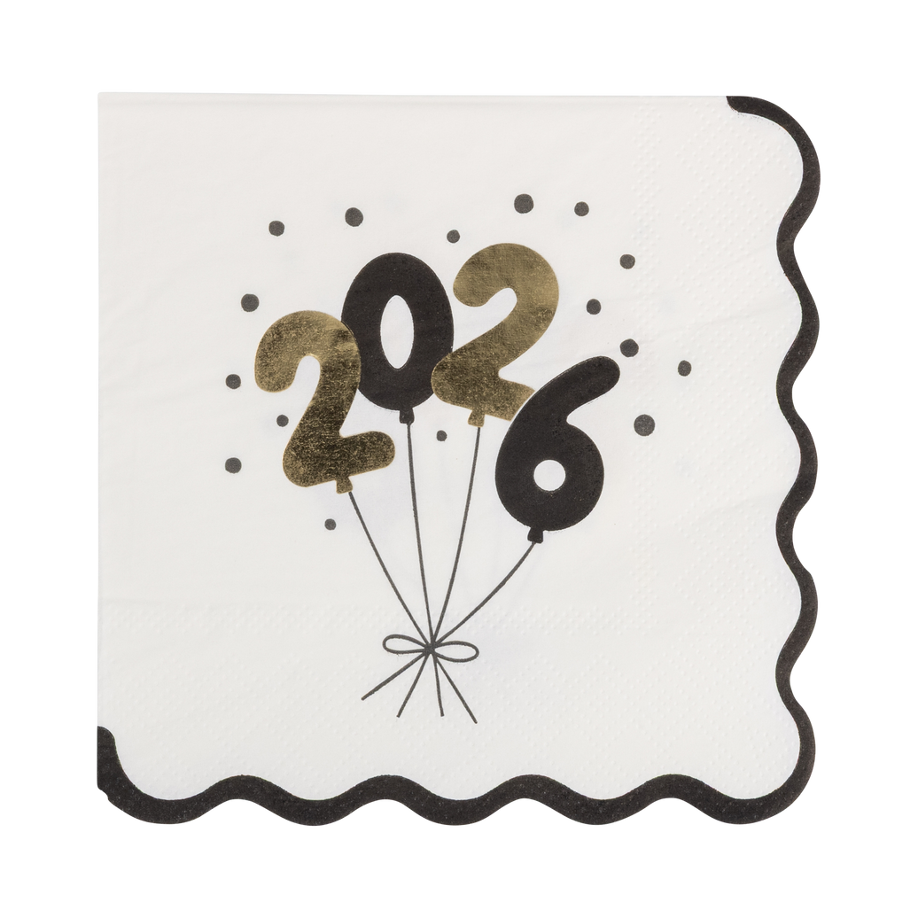 2026 Foil Balloons Cocktail Napkin - 18CT