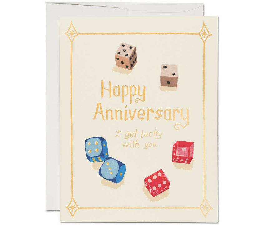 Lucky Dice Anniversary Greeting Card