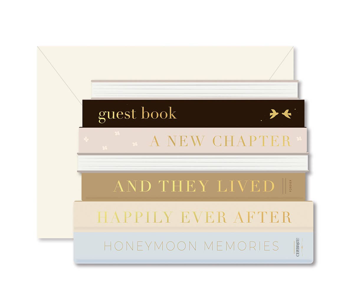 Wedding Books Die-Cut Greeting Card