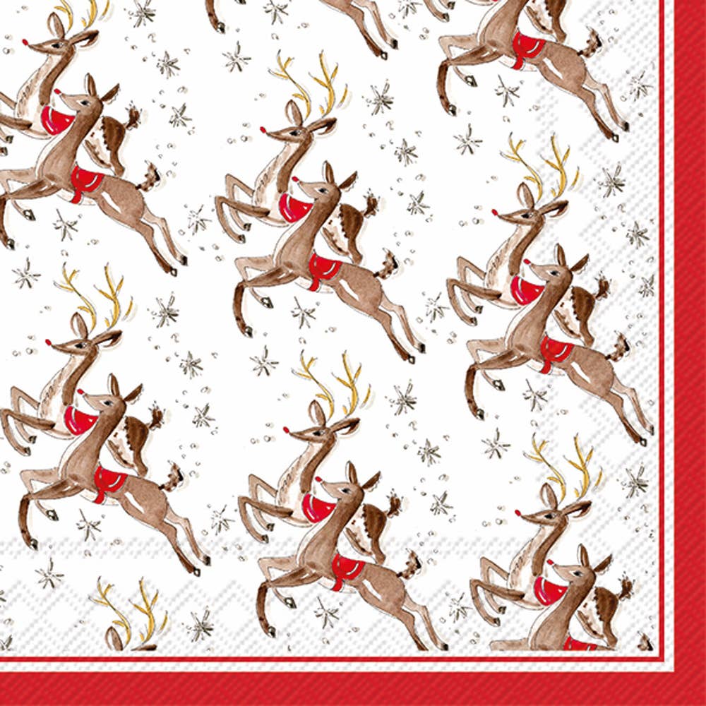 Reindeer Pattern Christmas Paper Luncheon Napkins - 20CT