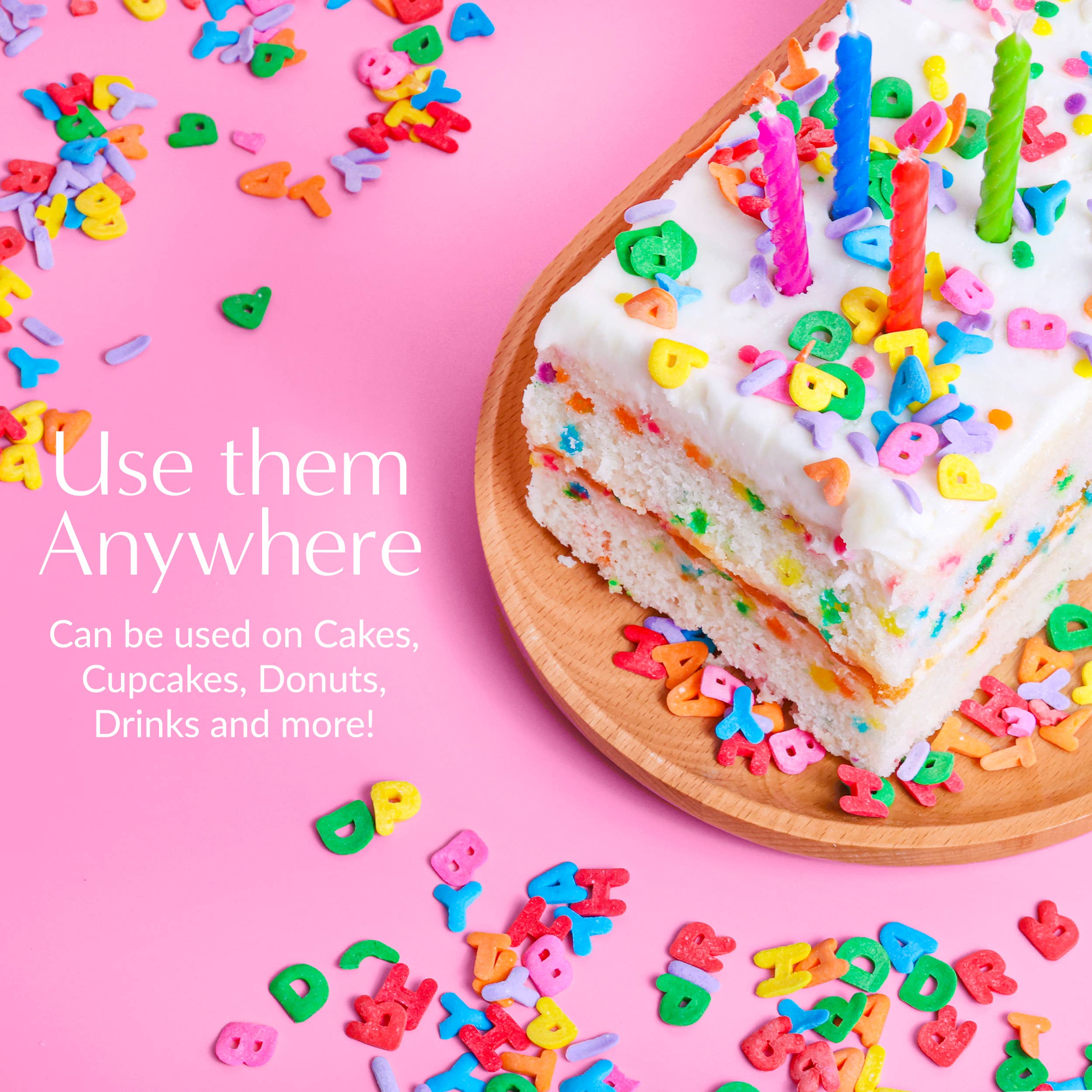 Sprinklemania Happy Birthday Alphabet Sprinkles - 3.5oz Cube
